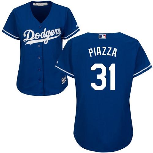 Dodgers #31 Mike Piazza Blue Alternate Women's Stitched MLB Jersey